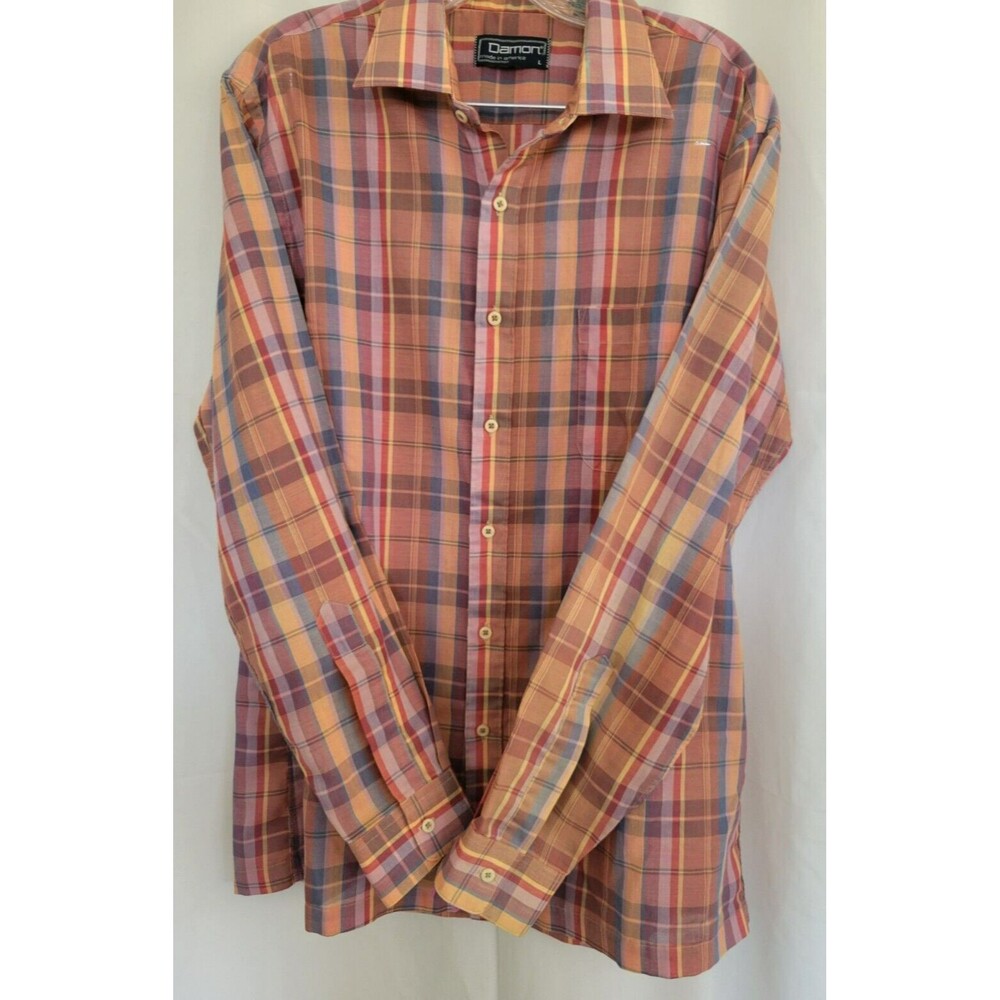 Damon Men's Plaid Button Down Long Sleeve Shirt Size Large - Picture 3 of 8
